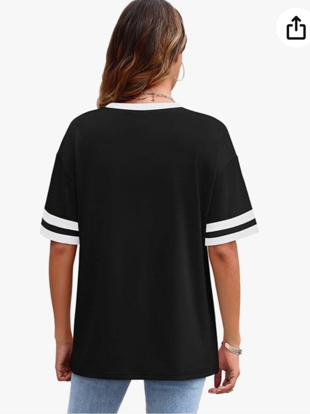 WIHOLL Crew Neck/Half Sleeve/Loose Fit Black Tee XL - Picture 2 of 6